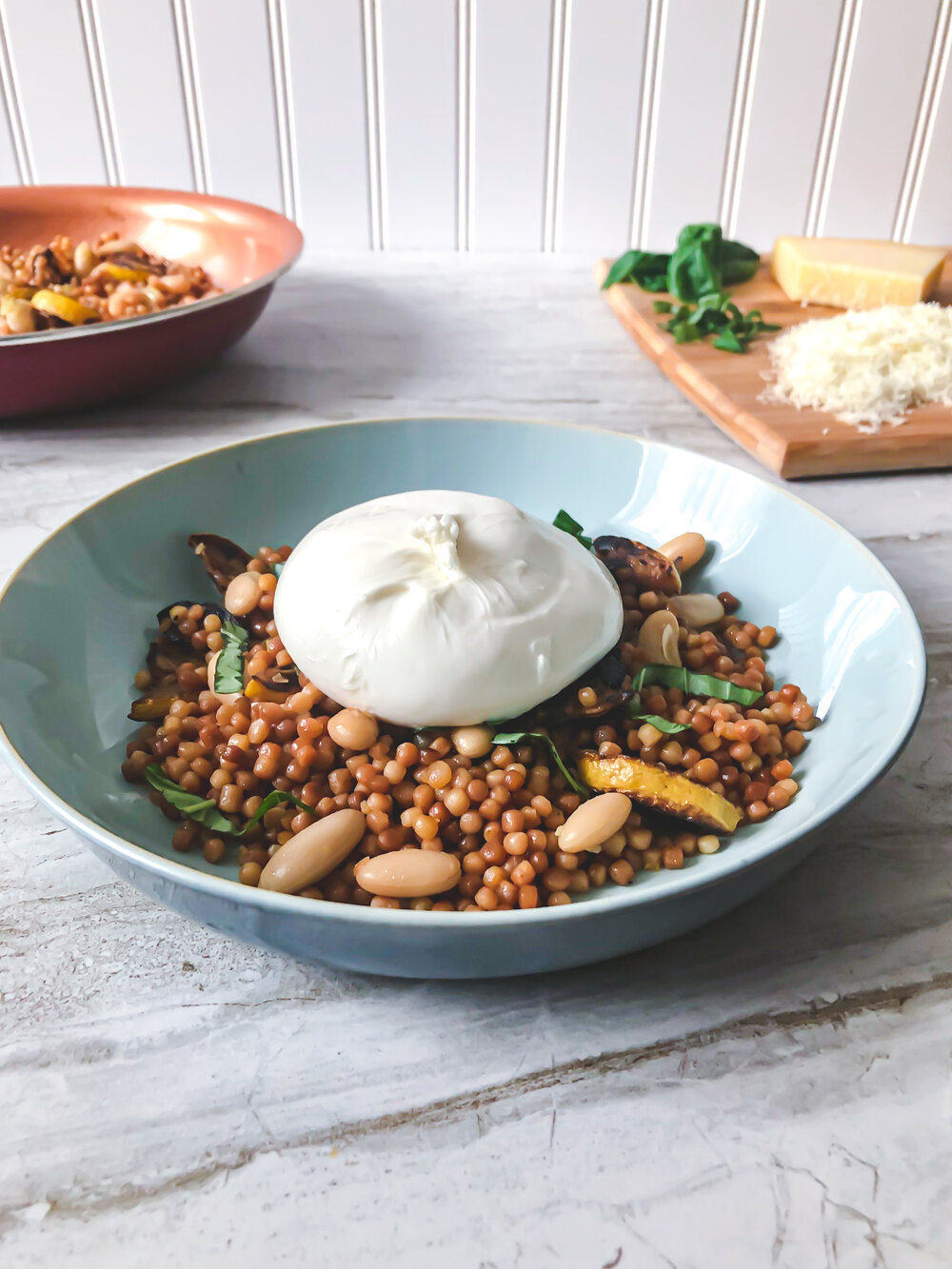 Israeli Couscous with Burrata and Squash The Realist Food Blog