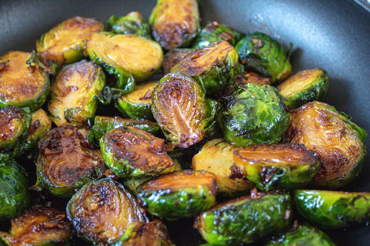 Stove Top Maple Mustard Brussels Sprouts